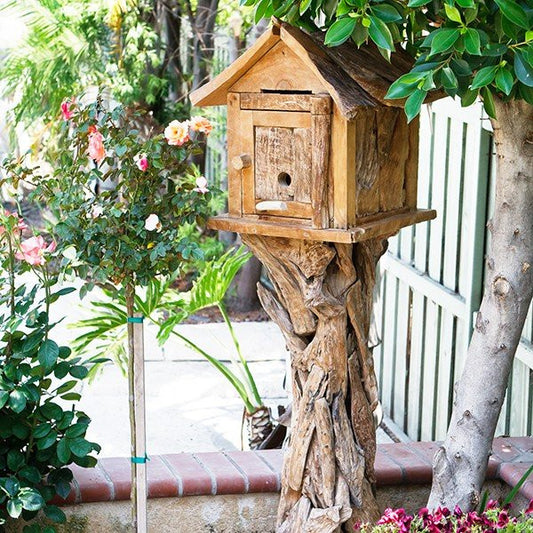 Garden Age Supply Harini Driftwood Bird House | Animals & Pets | Modishstore