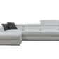 Contemporary White Leather Left Facing Wide Arm Sectional Sofa By Homeroots | Sectional | Modishstore - 2