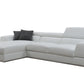 Contemporary White Leather Left Facing Wide Arm Sectional Sofa By Homeroots | Sectional | Modishstore - 3