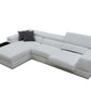 Contemporary White Leather Left Facing Wide Arm Sectional Sofa By Homeroots | Sectional | Modishstore - 4