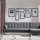 Modern Loft Gray Fabric Right Facing Sofa Bed By Homeroots | Sectional | Modishstore - 2