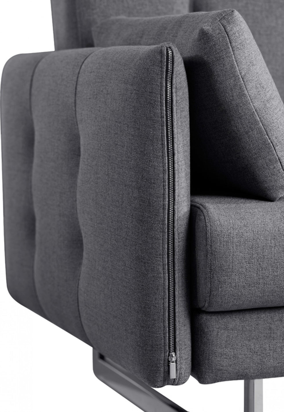 Modern Loft Gray Fabric Right Facing Sofa Bed By Homeroots | Sectional | Modishstore - 4