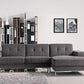 Mod Flare Dark Gray Fabric Right Facing Sectional Sofa By Homeroots | Sectional | Modishstore