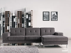 Mod Flare Dark Gray Fabric Right Facing Sectional Sofa By Homeroots