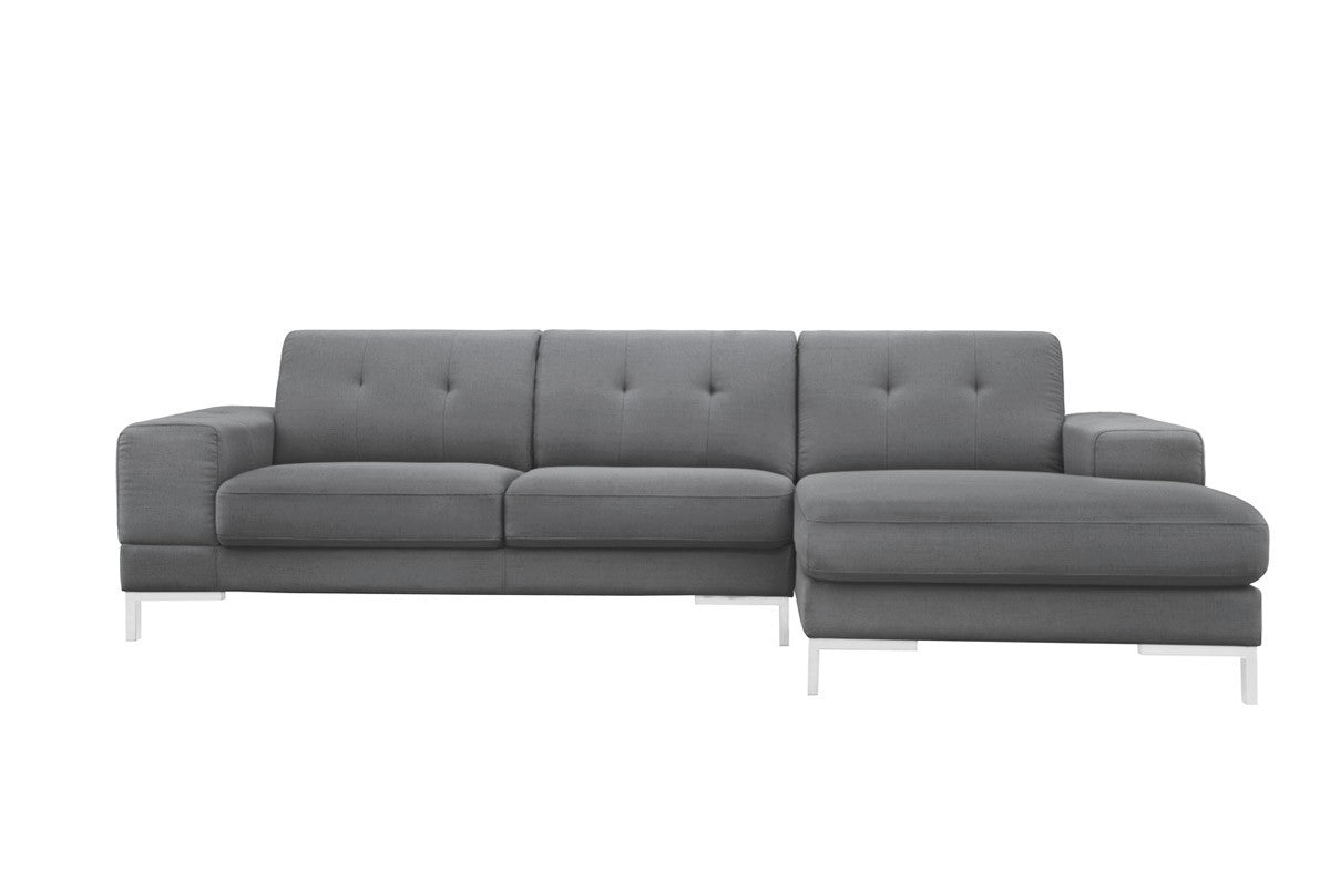 Mod Flare Dark Gray Fabric Right Facing Sectional Sofa By Homeroots | Sectional | Modishstore - 2