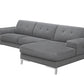 Mod Flare Dark Gray Fabric Right Facing Sectional Sofa By Homeroots | Sectional | Modishstore - 3