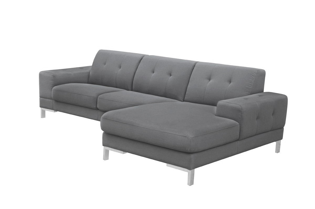 Mod Flare Dark Gray Fabric Right Facing Sectional Sofa By Homeroots | Sectional | Modishstore - 3