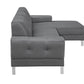 Mod Flare Dark Gray Fabric Right Facing Sectional Sofa By Homeroots | Sectional | Modishstore - 5