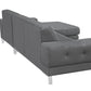 Mod Flare Dark Gray Fabric Right Facing Sectional Sofa By Homeroots | Sectional | Modishstore - 6