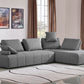 Contempo Gray Fabric Modular Two Piece Sectional Sofa By Homeroots | Sectional | Modishstore