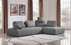 Contempo Gray Fabric Modular Two Piece Sectional Sofa By Homeroots