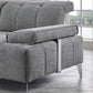 Modern Gray Fabric Moveable Back and Adjustable Sectional Sofa By Homeroots | Sectional | Modishstore - 5