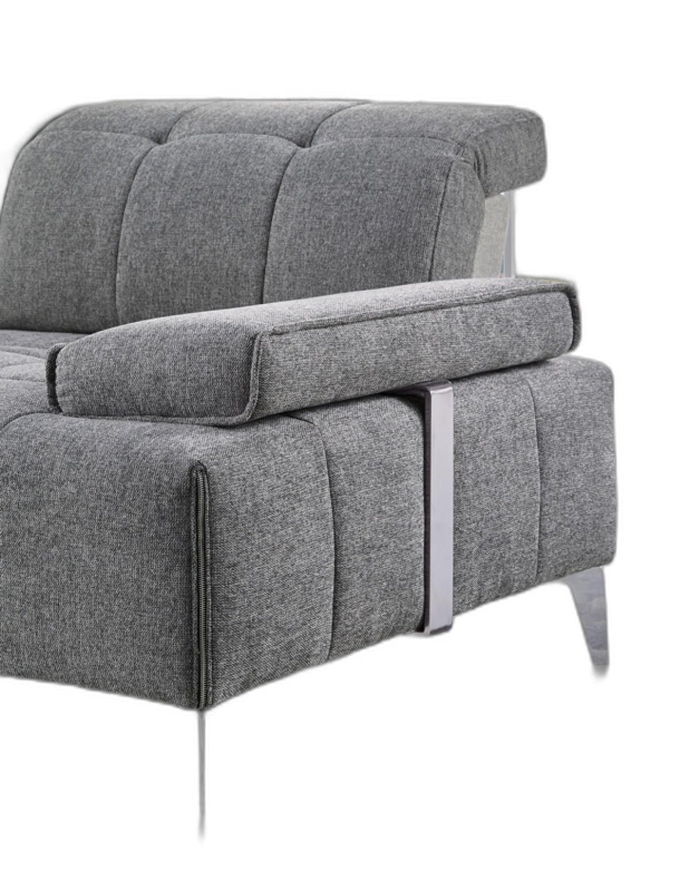 Modern Gray Fabric Moveable Back and Adjustable Sectional Sofa By Homeroots | Sectional | Modishstore - 7