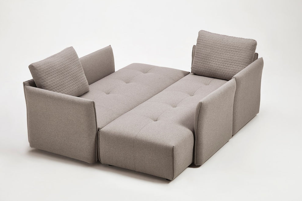 Mod Light Gray Fabric Modular Sectional Sofa Bed By Homeroots | Sectional | Modishstore - 5