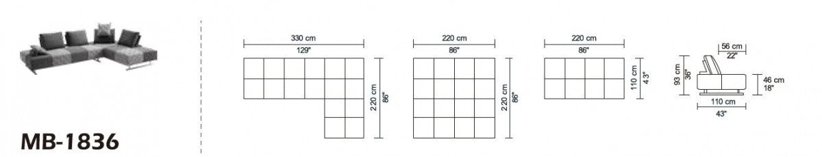 Shades of Gray Houndstooth Fabric Modular Sectional Sofa Bed By Homeroots | Sectional | Modishstore - 4