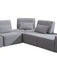 Mod Light Gray Fabric Right Facing Sectional Sofa with Ottoman By Homeroots | Sectional | Modishstore - 2