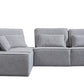 Mod Light Gray Fabric Right Facing Sectional Sofa with Ottoman By Homeroots | Sectional | Modishstore - 3