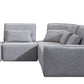 Mod Light Gray Fabric Right Facing Sectional Sofa with Ottoman By Homeroots | Sectional | Modishstore - 4