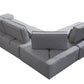 Mod Light Gray Fabric Right Facing Sectional Sofa with Ottoman By Homeroots | Sectional | Modishstore - 5