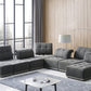Mod Seven Piece Gray Fabric Moveable Back and Adjustable Sectional Sofa By Homeroots | Sectional | Modishstore