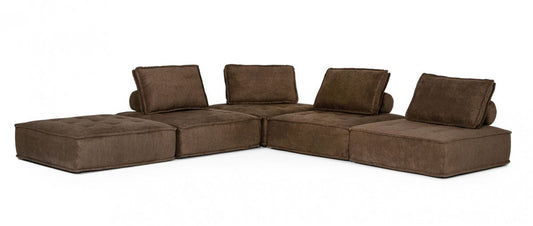 Modern Chocolate Brown Floor Pillow Modular Sectional Sofa By Homeroots | Sectional | Modishstore
