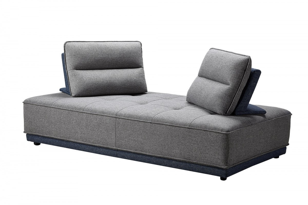 Blue and Gray Ultimate Lounger Modular Sectional Sofa By Homeroots | Sectional | Modishstore - 7