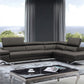 Modern Dark Gray Faux Leather Right Facing Sectional Sofa By Homeroots | Sectional | Modishstore