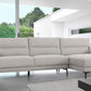 Contemporary Dove Gray Squared Edge Right Facing Sectional Sofa By Homeroots | Sectional | Modishstore - 2