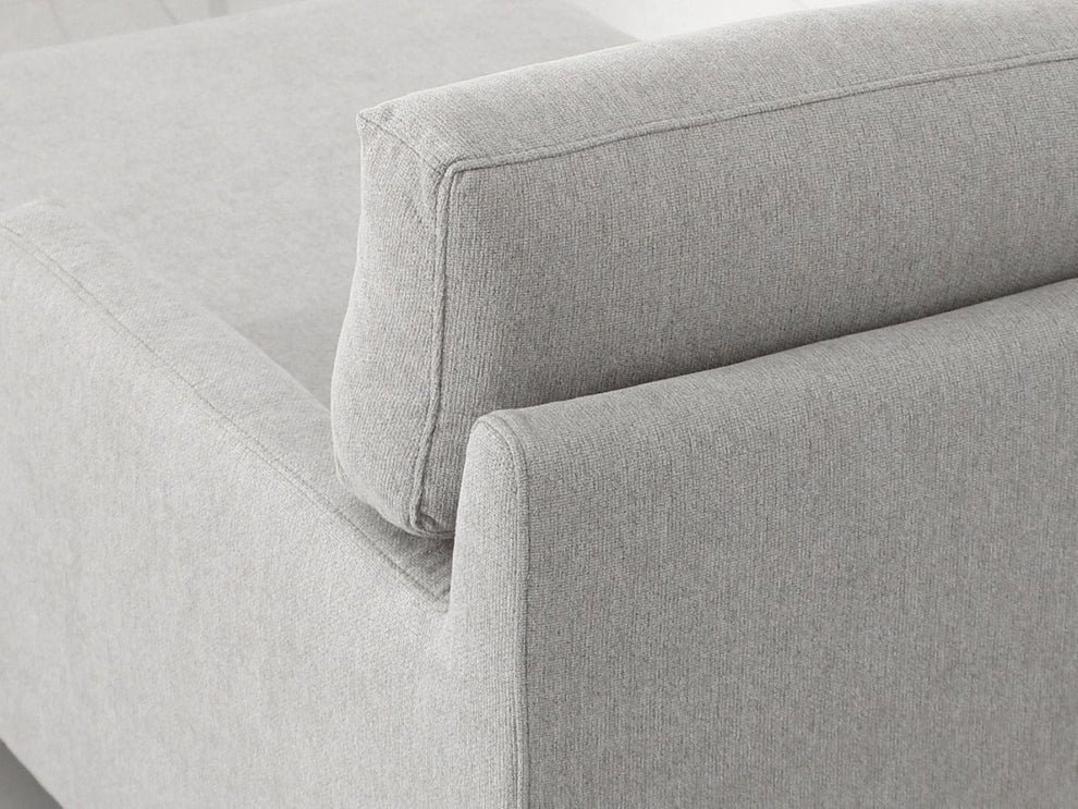 Contemporary Dove Gray Squared Edge Right Facing Sectional Sofa By Homeroots | Sectional | Modishstore - 5