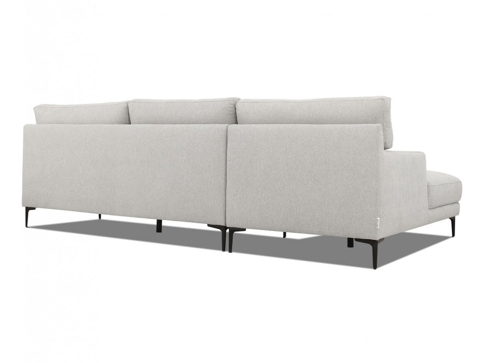 Contemporary Dove Gray Squared Edge Left Facing Sectional Sofa By Homeroots | Sectional | Modishstore - 3