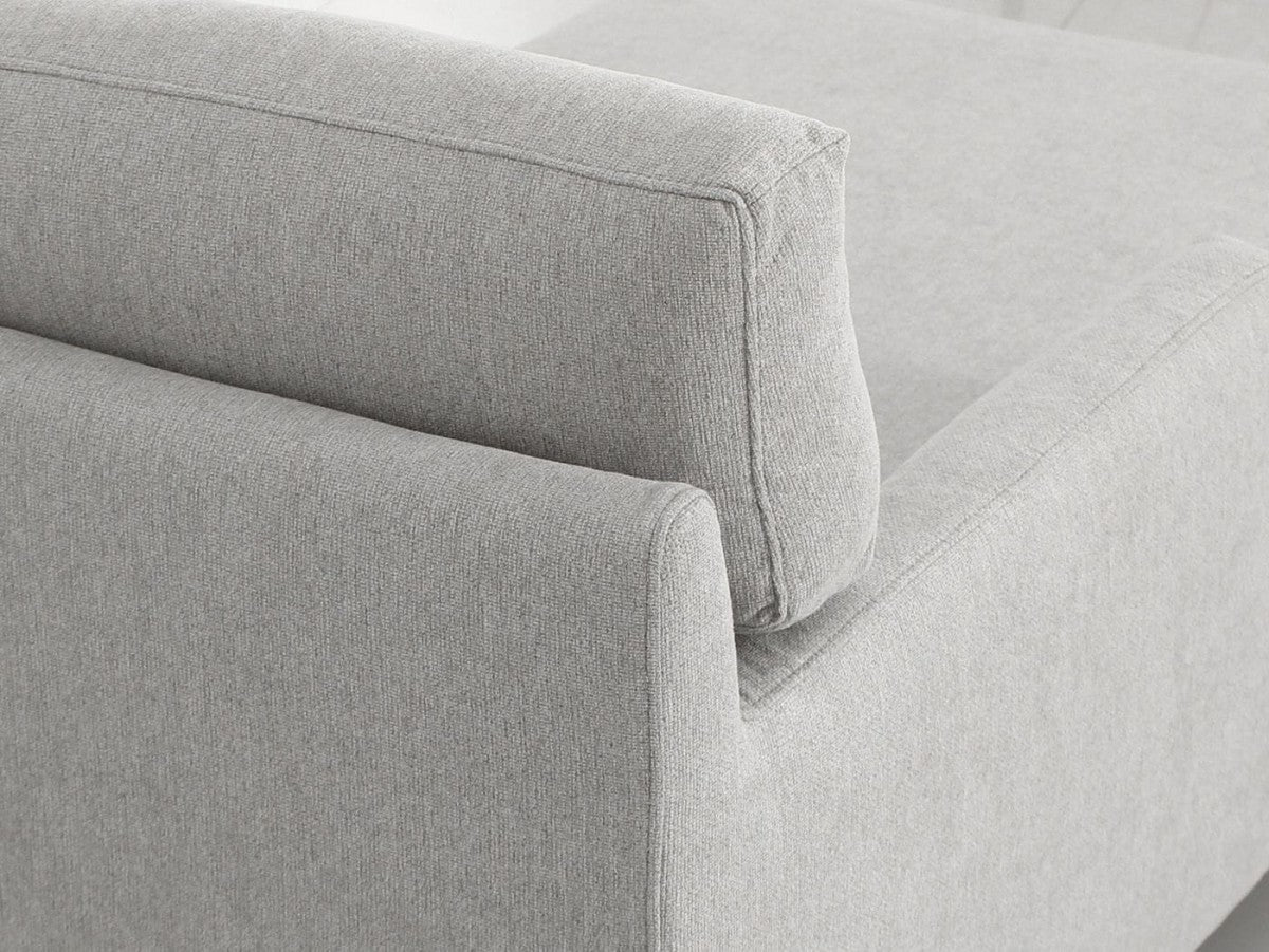 Contemporary Dove Gray Squared Edge Left Facing Sectional Sofa By Homeroots | Sectional | Modishstore - 5