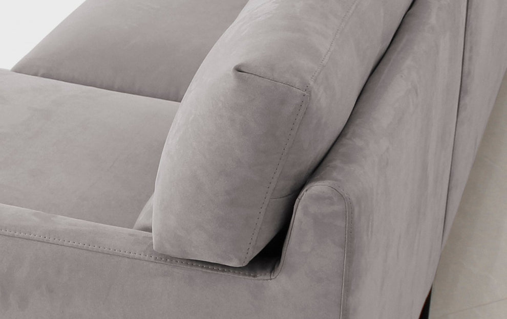 Contemporary Soft Gray Squared Edge Right Facing Sectional Sofa By Homeroots | Sectional | Modishstore - 5