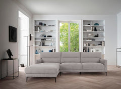 Contemporary Soft Gray Squared Edge Left Facing Sectional Sofa By Homeroots