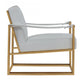 Stylish White Leatherette And Gold Steel Chair By Homeroots | Accent Chairs | Modishstore - 2