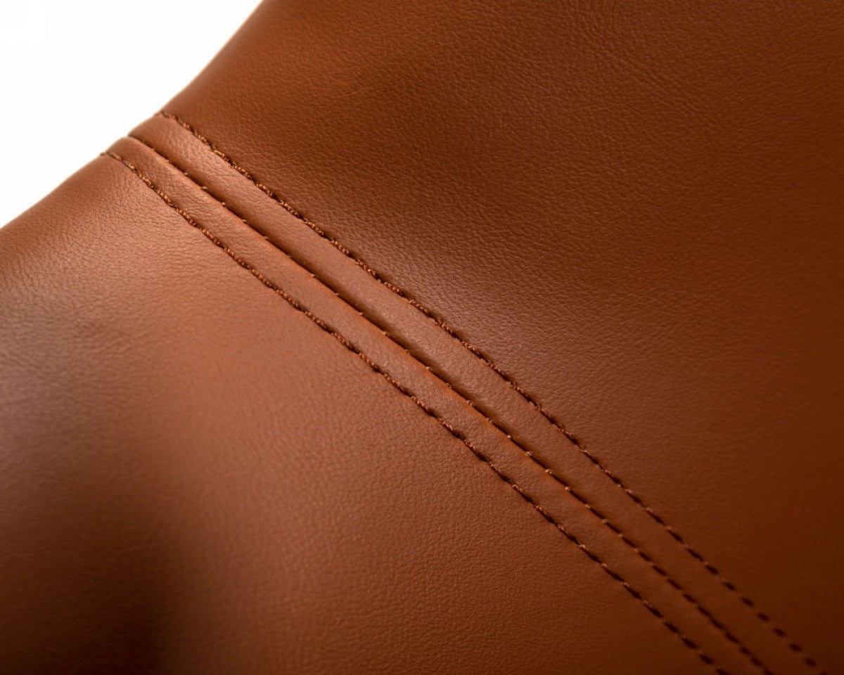 Industrial Brown Eco Leather And Black Metal Chair By Homeroots | Accent Chairs | Modishstore - 7