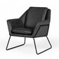 Industrial Grey Faux Leather And Black Accent Chair By Homeroots | Accent Chairs | Modishstore - 2