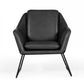 Industrial Grey Faux Leather And Black Accent Chair By Homeroots | Accent Chairs | Modishstore - 3