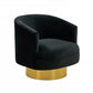 Modern Black and Gold Velvet Accent Chair By Homeroots | Accent Chairs | Modishstore