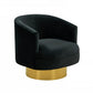 Modern Black and Gold Velvet Accent Chair By Homeroots | Accent Chairs | Modishstore - 2