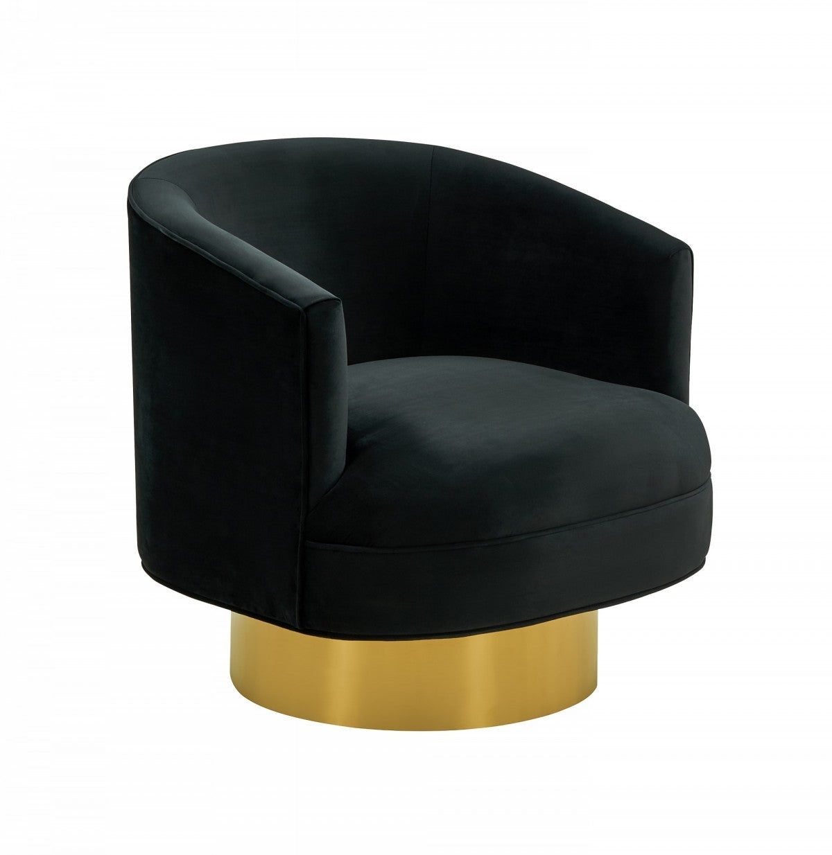 Modern Black and Gold Velvet Accent Chair By Homeroots | Accent Chairs | Modishstore - 2