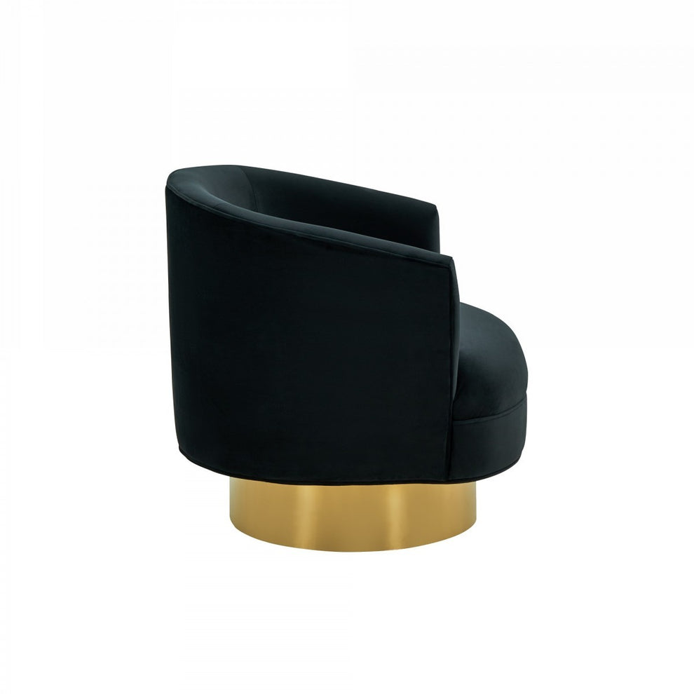 Modern Black and Gold Velvet Accent Chair By Homeroots | Accent Chairs | Modishstore - 4