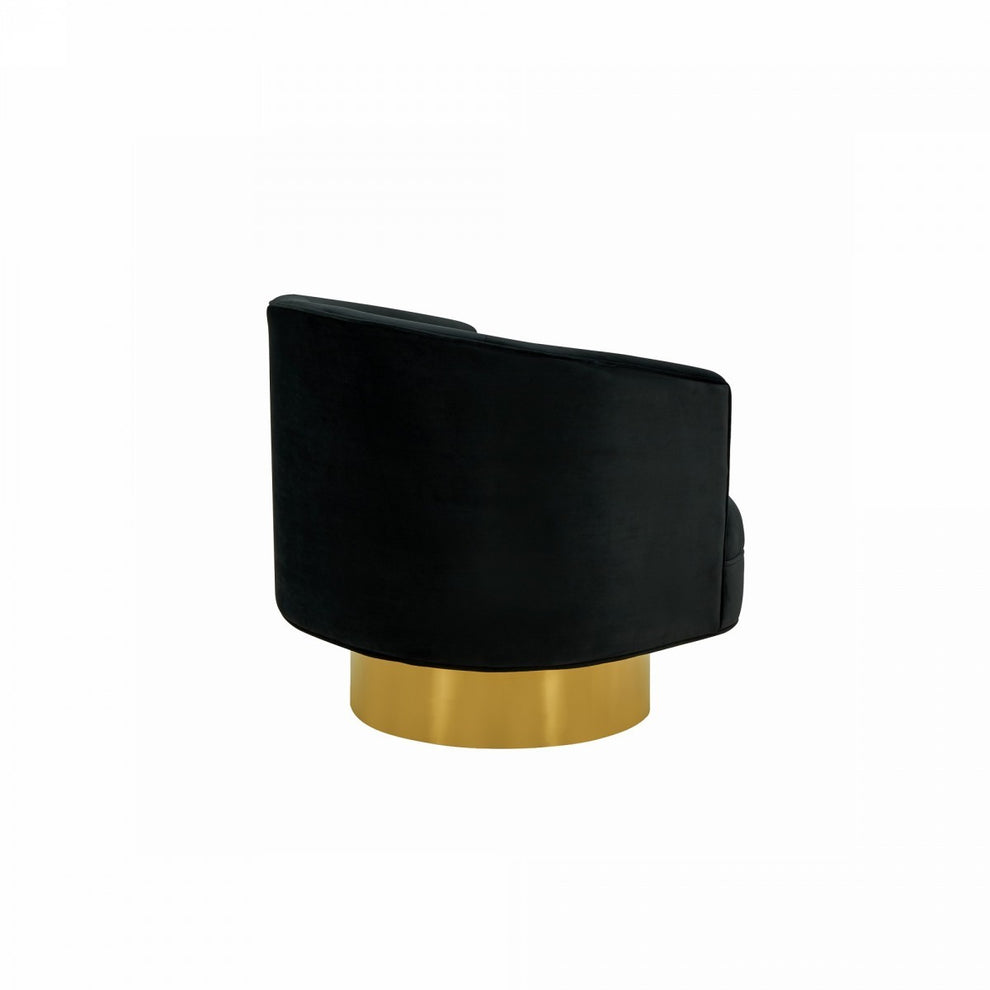 Modern Black and Gold Velvet Accent Chair By Homeroots | Accent Chairs | Modishstore - 5