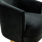 Modern Black and Gold Velvet Accent Chair By Homeroots | Accent Chairs | Modishstore - 5