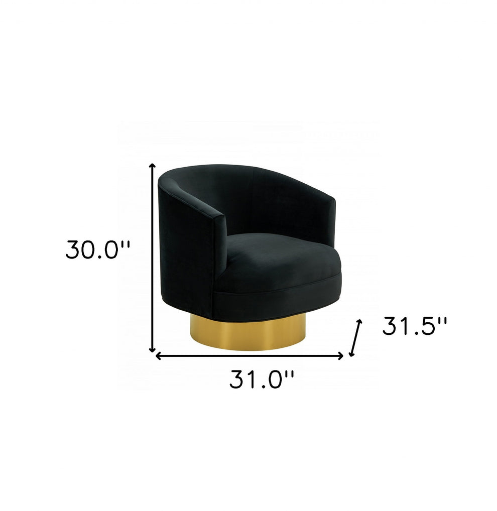 Modern Black and Gold Velvet Accent Chair By Homeroots | Accent Chairs | Modishstore - 7