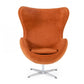 Stylish Mid Century Dark Orange Fabric Swivel Accent Chair By Homeroots | Accent Chairs | Modishstore - 3