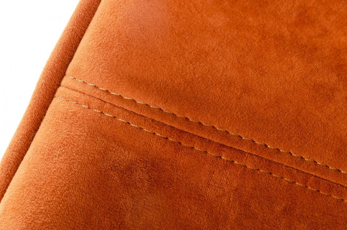 Stylish Mid Century Dark Orange Fabric Swivel Accent Chair By Homeroots | Accent Chairs | Modishstore - 5