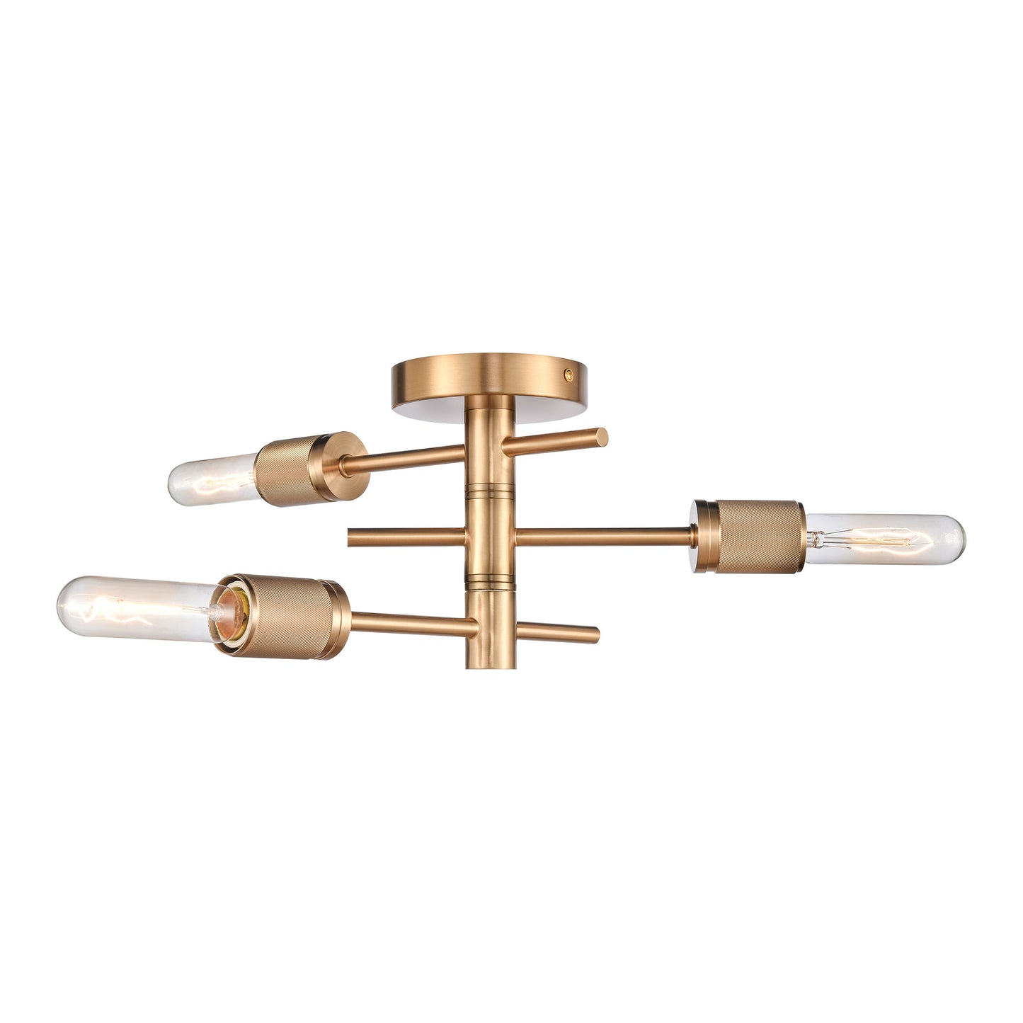 Module 3-Light semi flush mount in Burnished Brass ELK Lighting | Ceiling Lamps | Modishstore