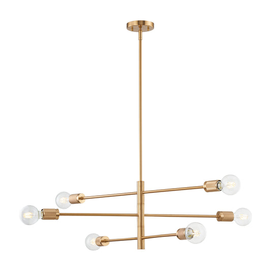 Module 6-Light chandelier in Burnished Brass ELK Lighting | Chandeliers | Modishstore