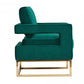 Stylish Green Velvet And Gold Steel Chair By Homeroots | Accent Chairs | Modishstore - 4