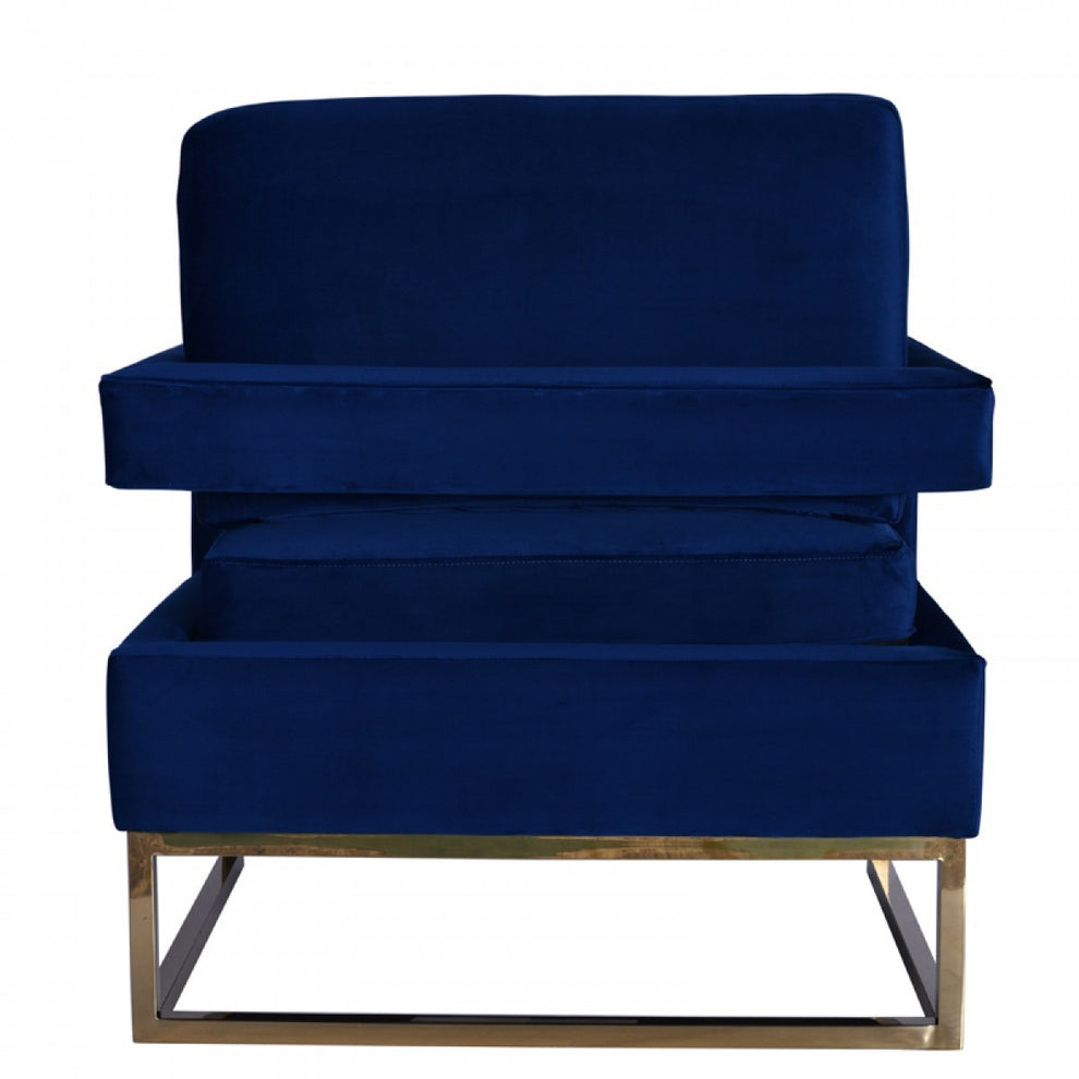 Stylish Grey Velvet And Gold Steel Chair By Homeroots | Accent Chairs | Modishstore - 10